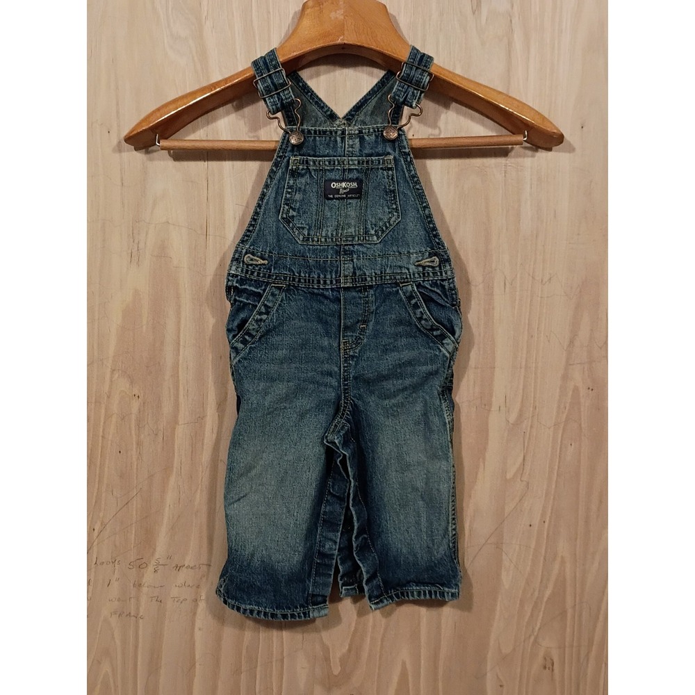 OshKosh B'gosh Baby Unisex Denim Overalls Pants Straight Leg Jumper Size‎ 12M.